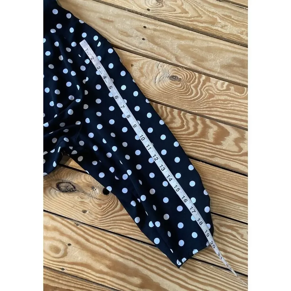 Susan Graver Dot Button Up Top Size XL Women’s Black - Picture 7 of 7